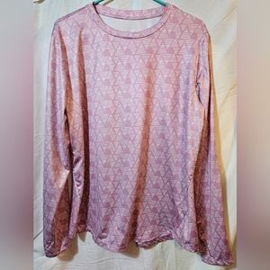 Women's XL Enlighten long sleeve geometric fusia designed athletic top (rh4)